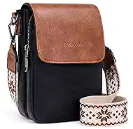 POIUGOYA Small Crossbody Bags for Women Trendy,Leather Triple Compartment Cell Phone Crossbody Wallet Purses with Card Slots | Small, Trendy, Triple Compartment, Cell Phone, with Card Slots, Small