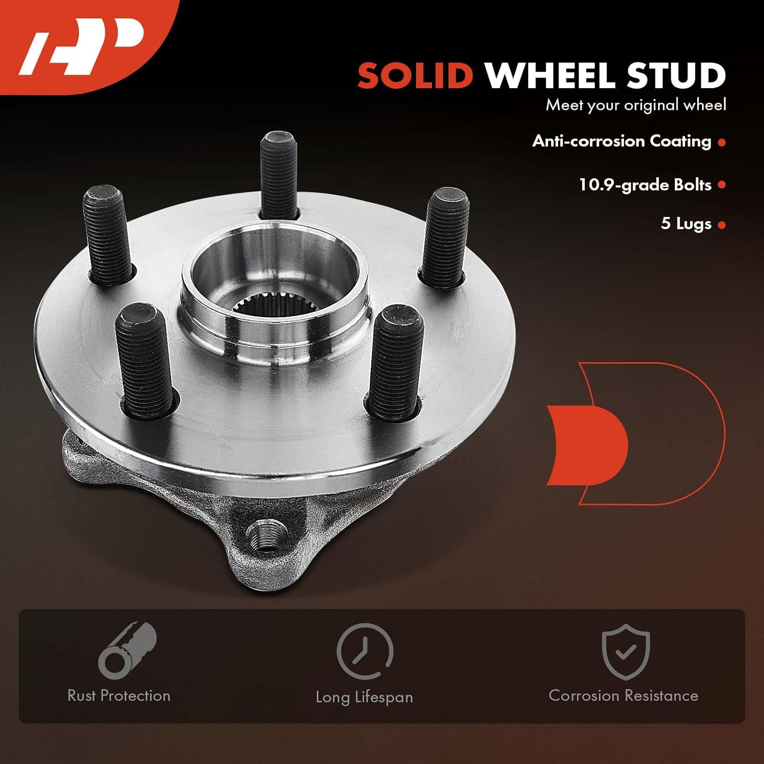 A-Premium 2 x Front Wheel Bearing and Hub Assembly with 5-Lug Compatible with Lexus LS460 2009-2017, LS600h 2008-2016, AWD Only