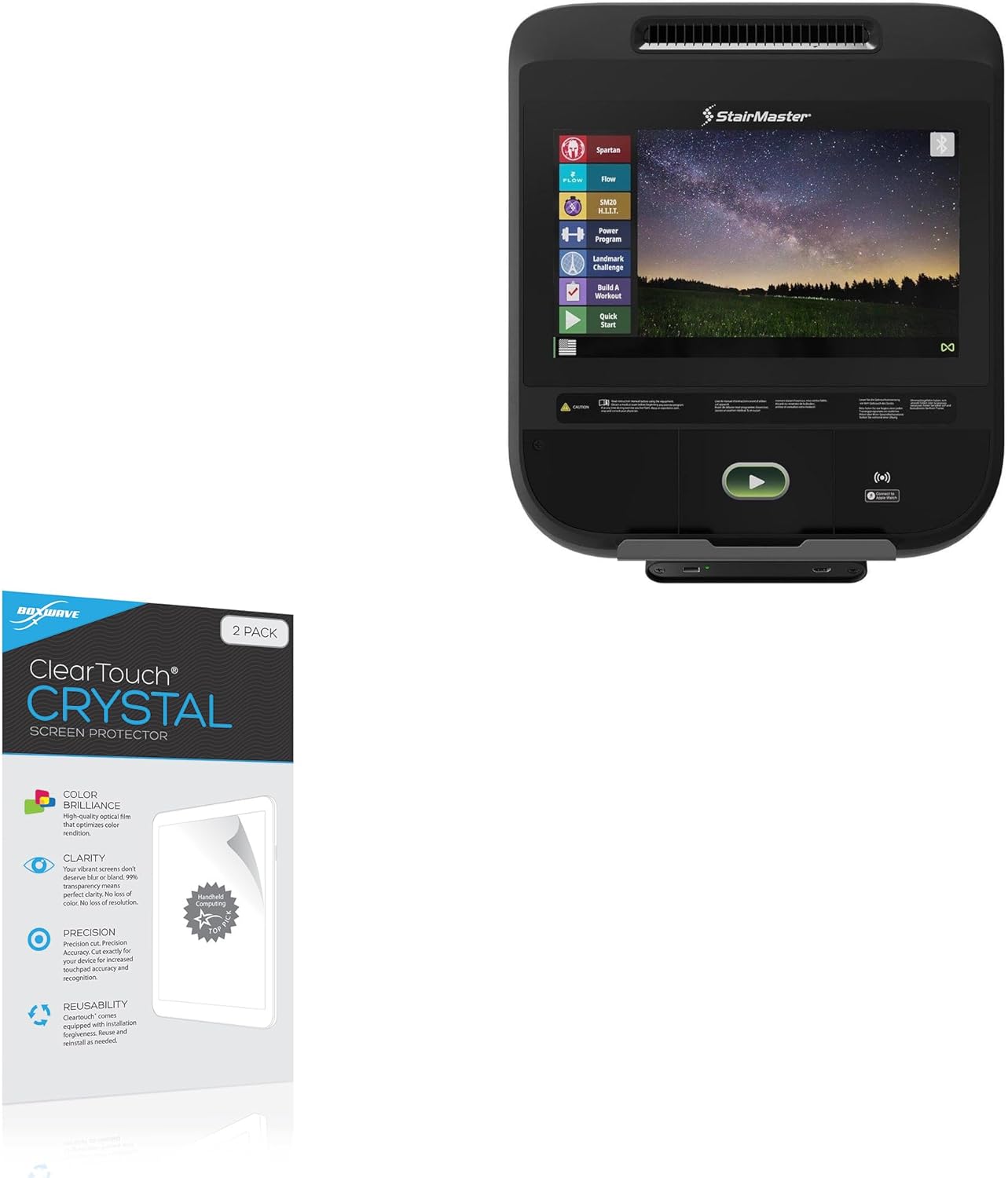 BoxWave Screen Protector Compatible with StairMaster Embedded Touchscreen (15 in) - ClearTouch Crystal (2-Pack), HD Film Skin - Shields from Scratches