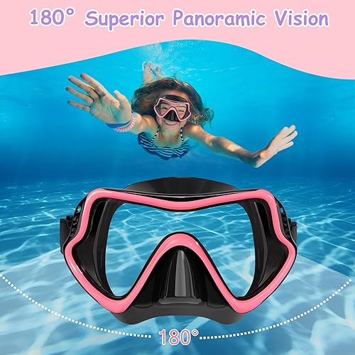 Miniatura 2 de Gafas de natación para niños con cubierta de nariz para jóvenes de 8 a 15 años, antivaho HD Visión Gafas de piscina gafas de natación de agua Rosa y