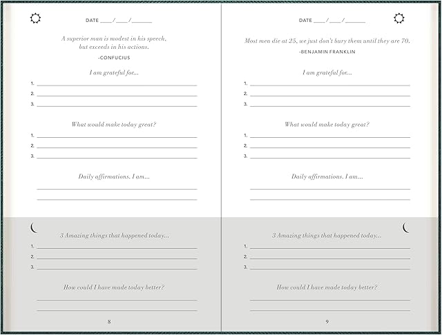 The 5-Minute Diary | Gratitude Journal, Success Journal | Daily Planner, Organiser, Achieve Your Goals with more Motivation, Minutes a Day for more Self Care, Mental Health & Happiness, Moss Green