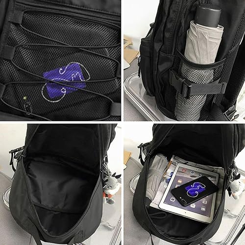 Miniatura 6 de Verdancy Mochila Kawaii para adolescentes y niñas, bonita mochila escolar con compartimento para portátil, mochila estética, Beige con colgante,