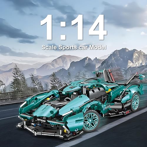 Miniatura 4 de WINGIFT Bloques de construcción de autos deportivos de 1215 piezas, juguetes para niños o adultos, juego de construcción de modelos de autos de