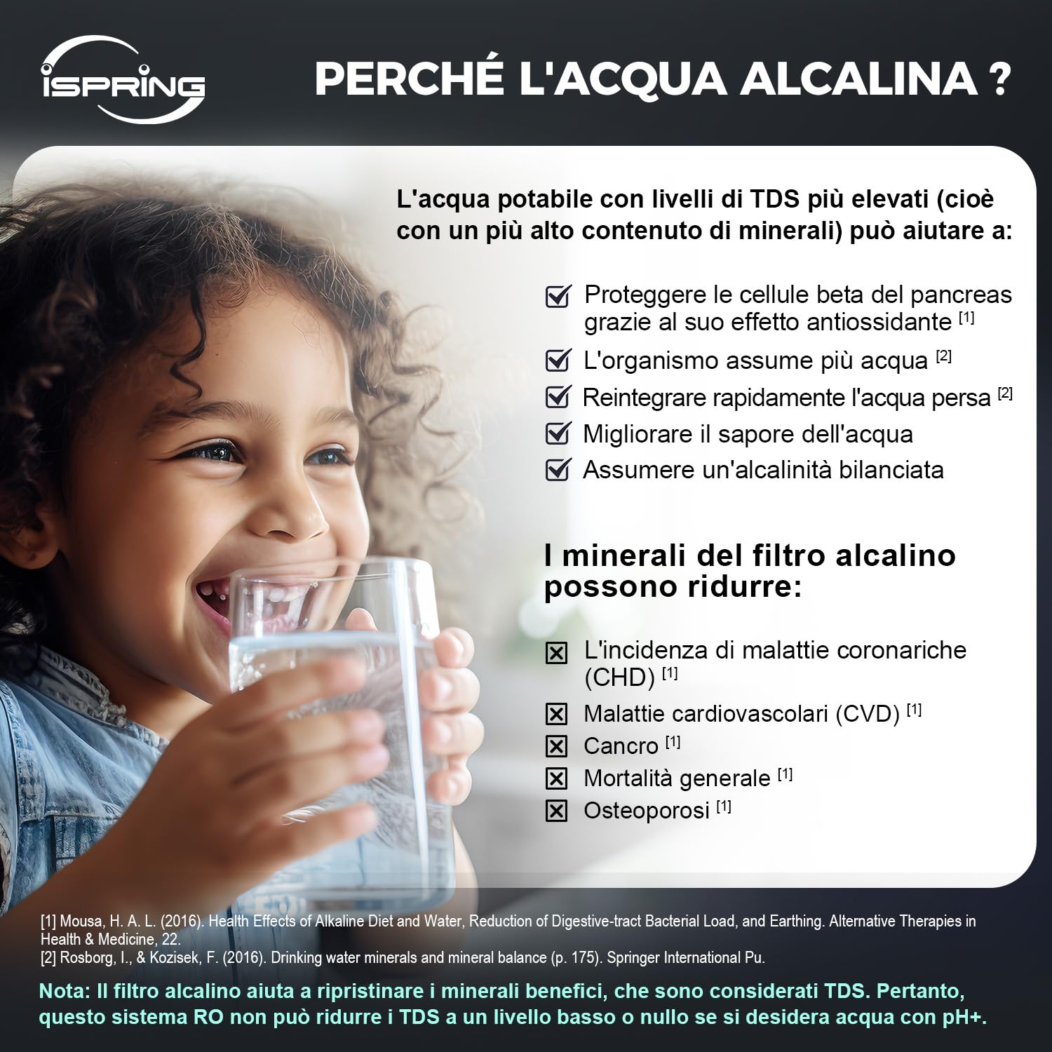 iSpring RCC7P-AK Sistema ad Osmosi Inversa 6 Stadi con Filtro Alcalino pH+ | 75 GPD ad alta capacità. Riduzione TDS. Include pompa di pressione. Installazione sottolavello.