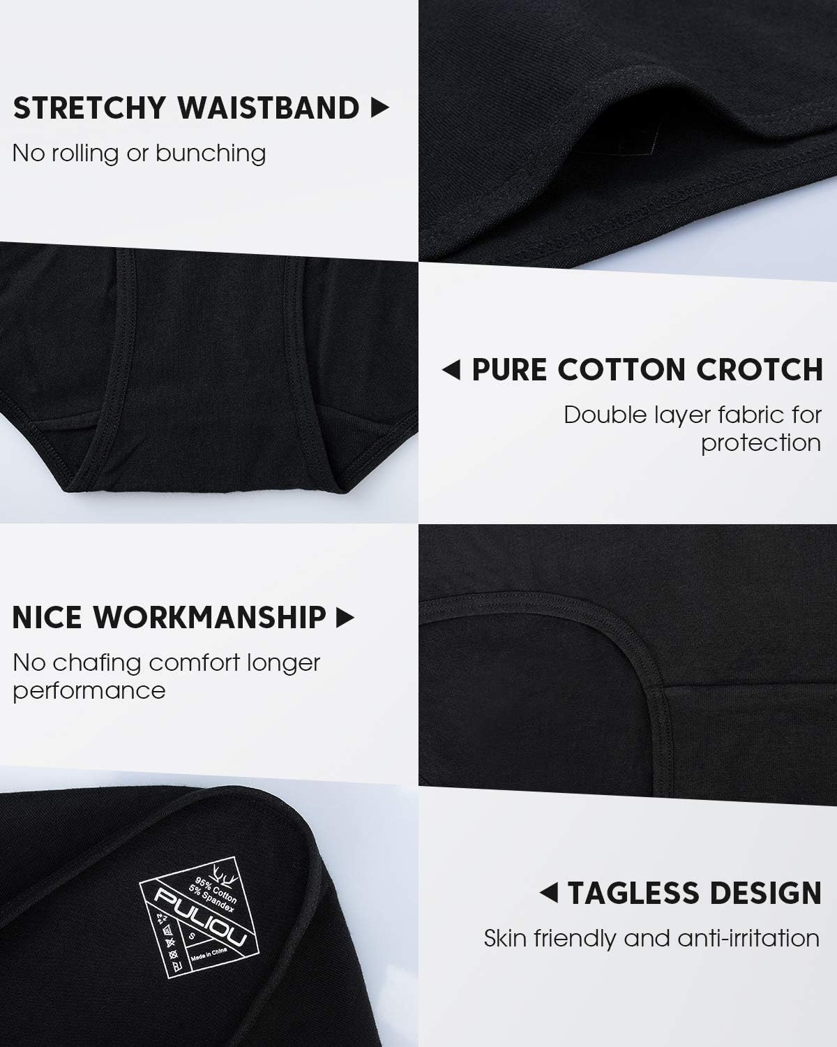 Benirap Womens Underwear Soft Cotton Hipster Panties Breathable Briefs 5 or 6 Pack - Image 5