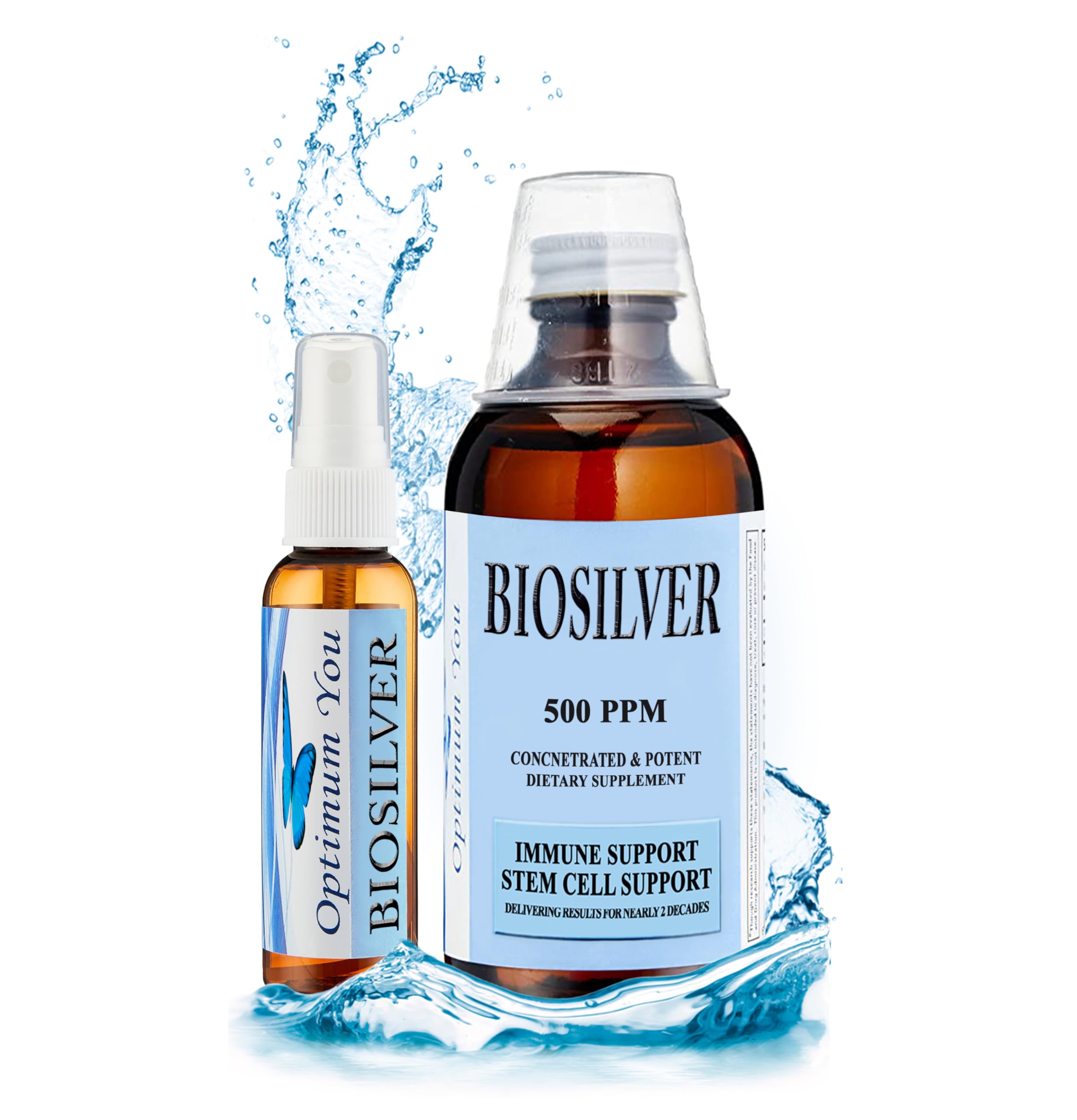 BIOSILVER | Colloidal Silver 500 ppm, 8 oz with Spray Bottle