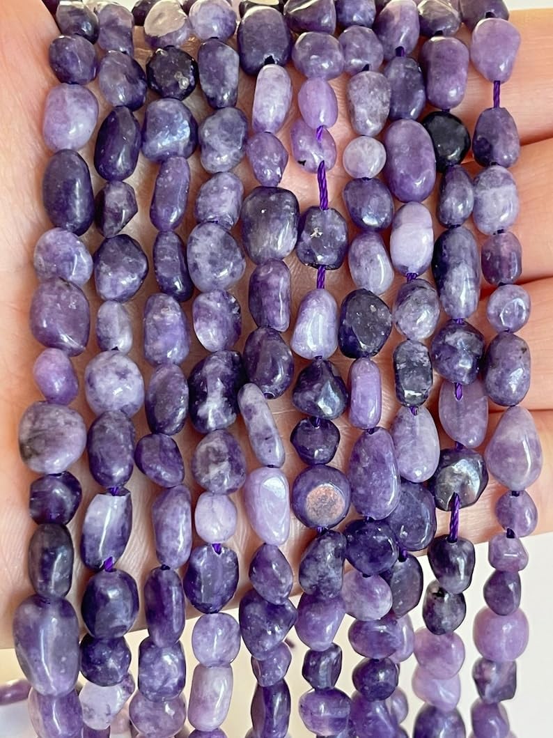 Perles en lépidolite pour bracelet bohème et bijoux à porter au quotidien