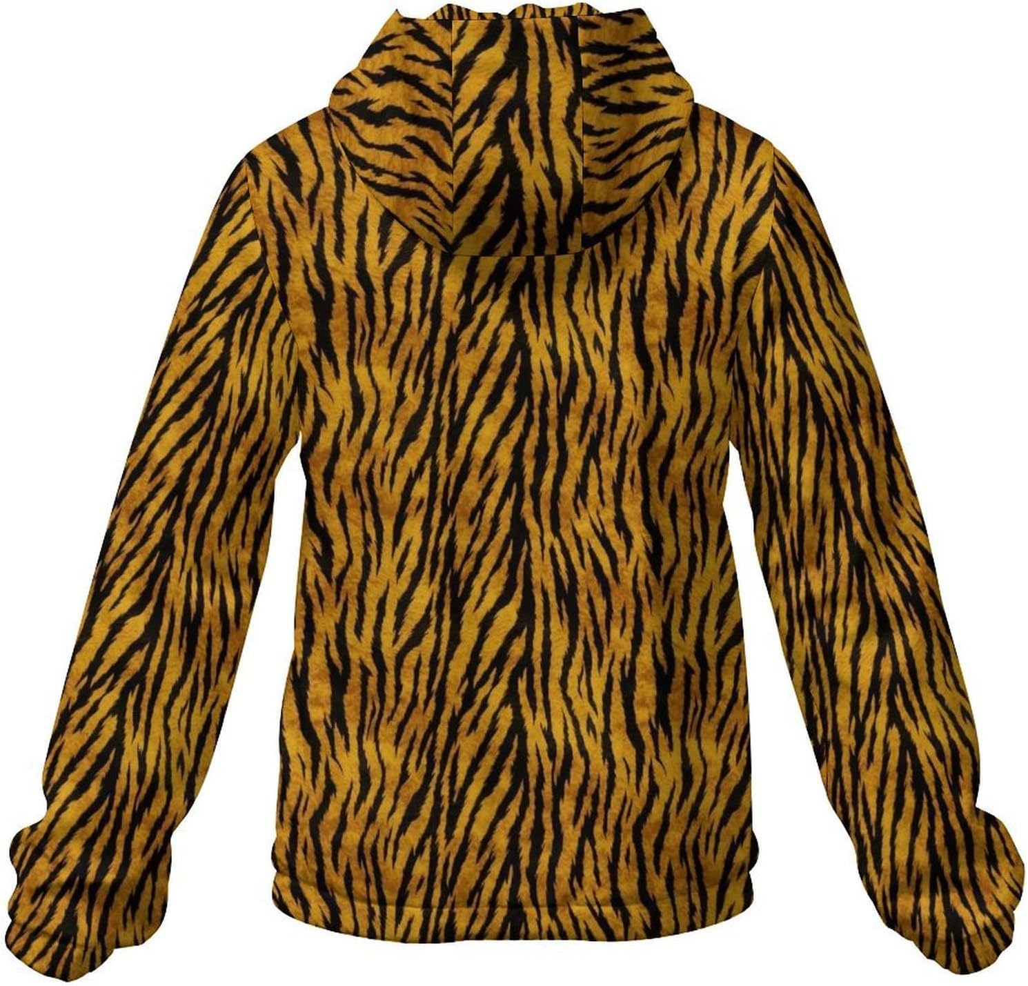 Green Gold Tiger Pattern Men's Windbreaker Jacket Lightweight Hooded Windbreaker Coat with Pockets