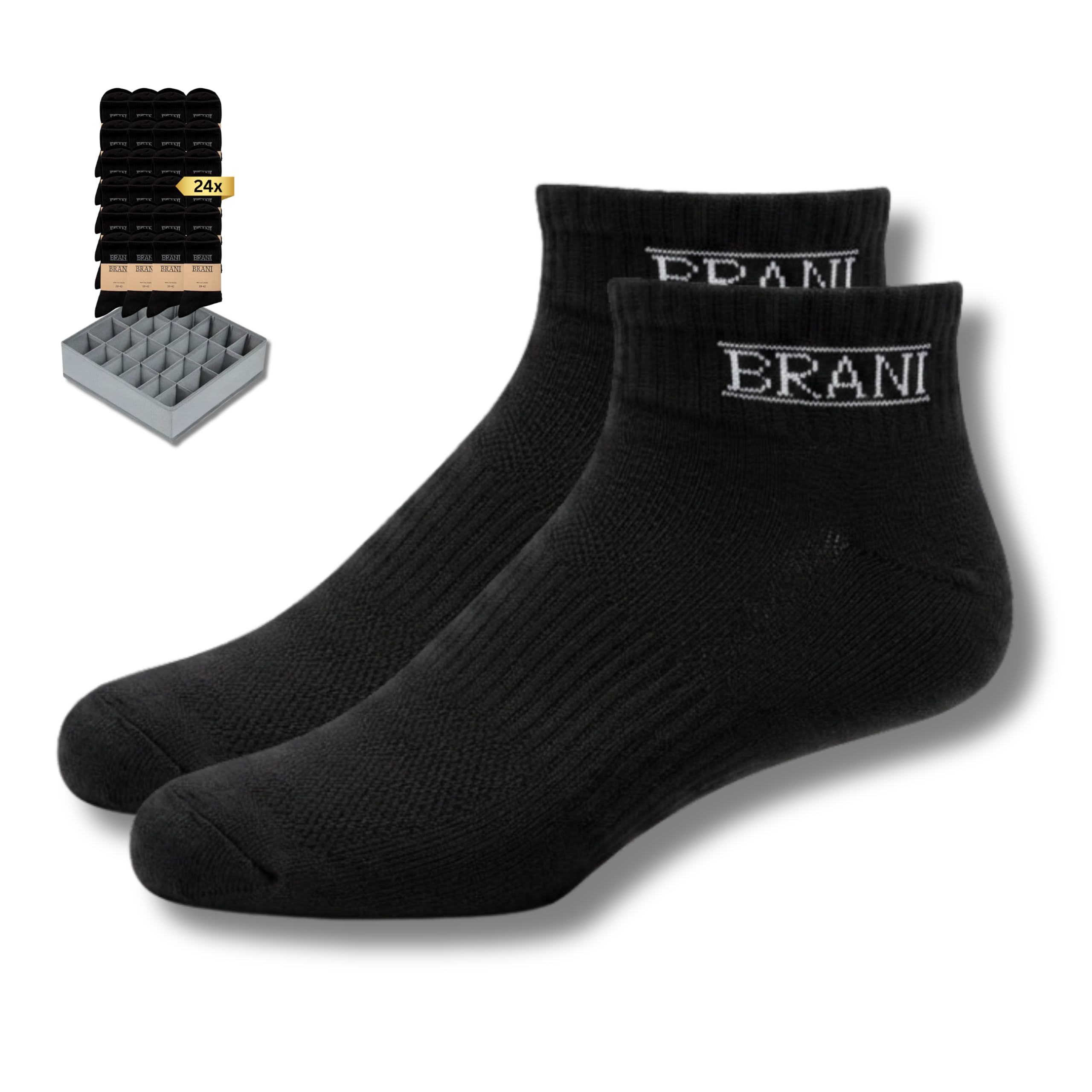 BRANI Knöchelsocken Damen & Herren – Sneakersocken Kurzsocken – Atmungsaktive Baumwolle – Herrensocken Damensocken