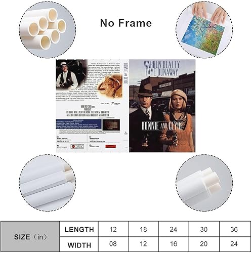 Miniatura 2 de Bonnie And Clyde Movie Warren Beatty Faye Decor Wall (14) Canvas Painting Wall Art Poster for Bedroom Living Room Decor 08x12inch(20x30cm)