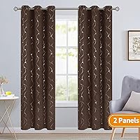 Vista 431 de BGment Room Darkening Curtains 95 Inches Long, Grommet Thermal Insulated Blackout Curtains with Wave Line and Dots Printed for Bedroom, 2 Panels