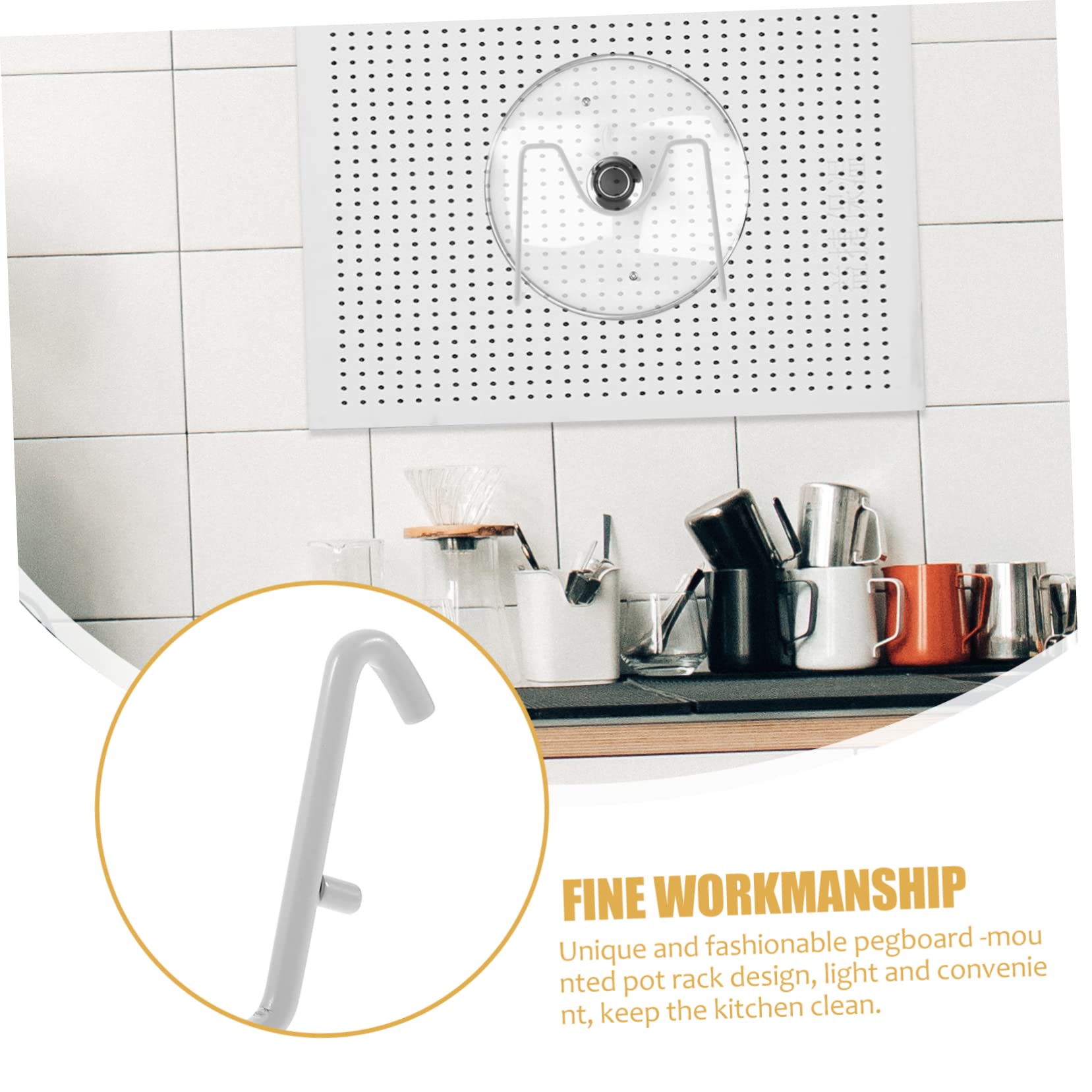 Gatuida 2pcs Pegboard Paper Towel Holder Pot Lid Holder Cookware Holder Pan Organizer Rack Lid Organizer Pots and Pans Pegboard Lid Holder Pegboard Pot Lid Organizer Pan Lid Organizer Rack