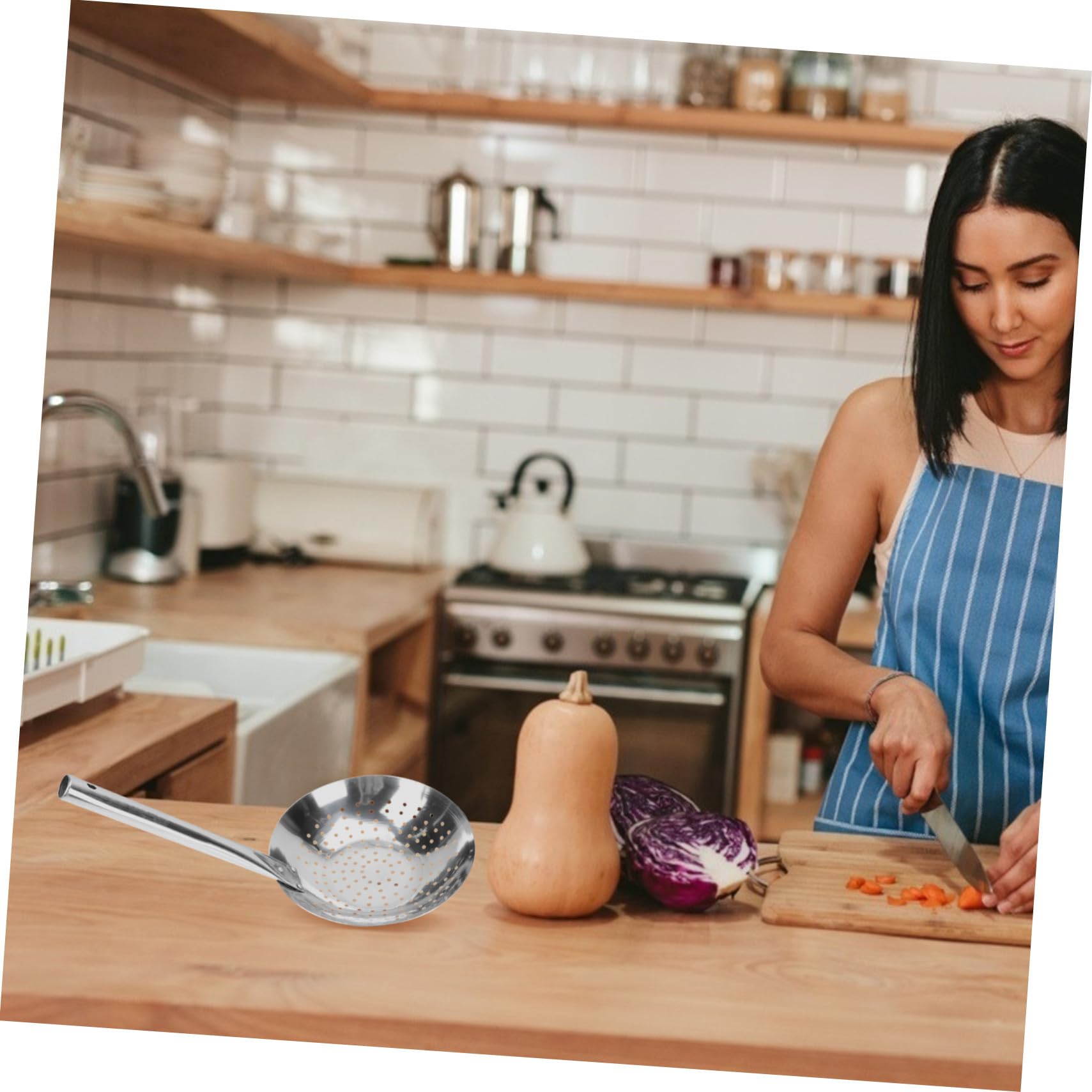 Colador de Acero Inoxidable para Cocina Herramienta Multifuncional Resistente al Calor para Escurrir Pasta Frituras y Verduras Utensilio Práctico para Uso Doméstico