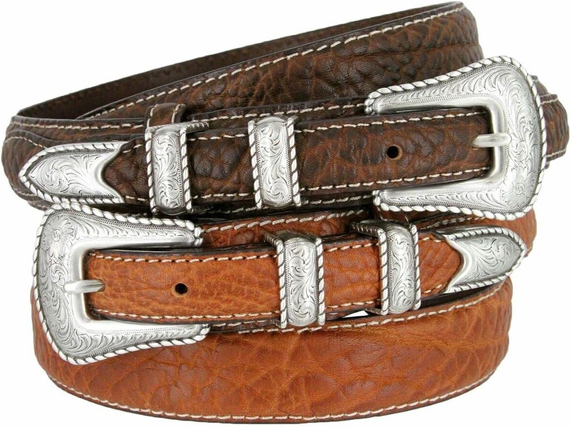 Western Genuine Leather Ranger Belt 1-3/8"(35mm) Taper to 3/4"(19mm) Wide-Multiple Choices