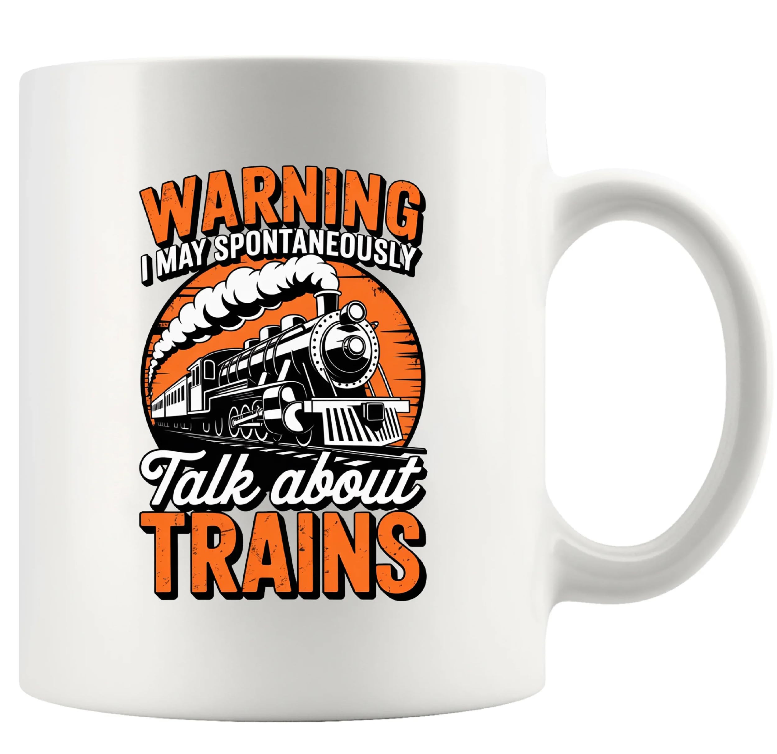 Panvola Warning I May Spontaneously Talk About Trains Train Lovers Gifts For Women Men Steam Engine Novelty Drinkware Ceramic Mug 11 oz White