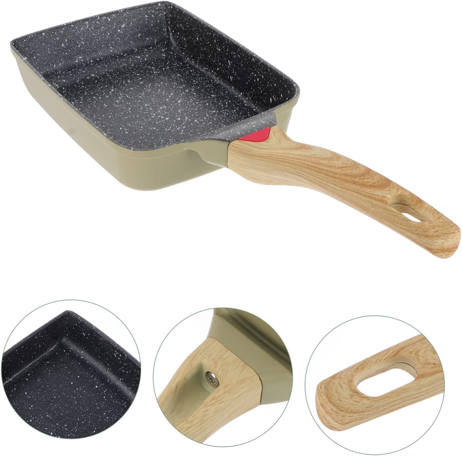 Cabilock Non Stick Egg Frying Pan Square Shape Japanese Style Breakfast Pan Versatile Cooking Tool for Omelets Sandwiches and Pancakes and Materials