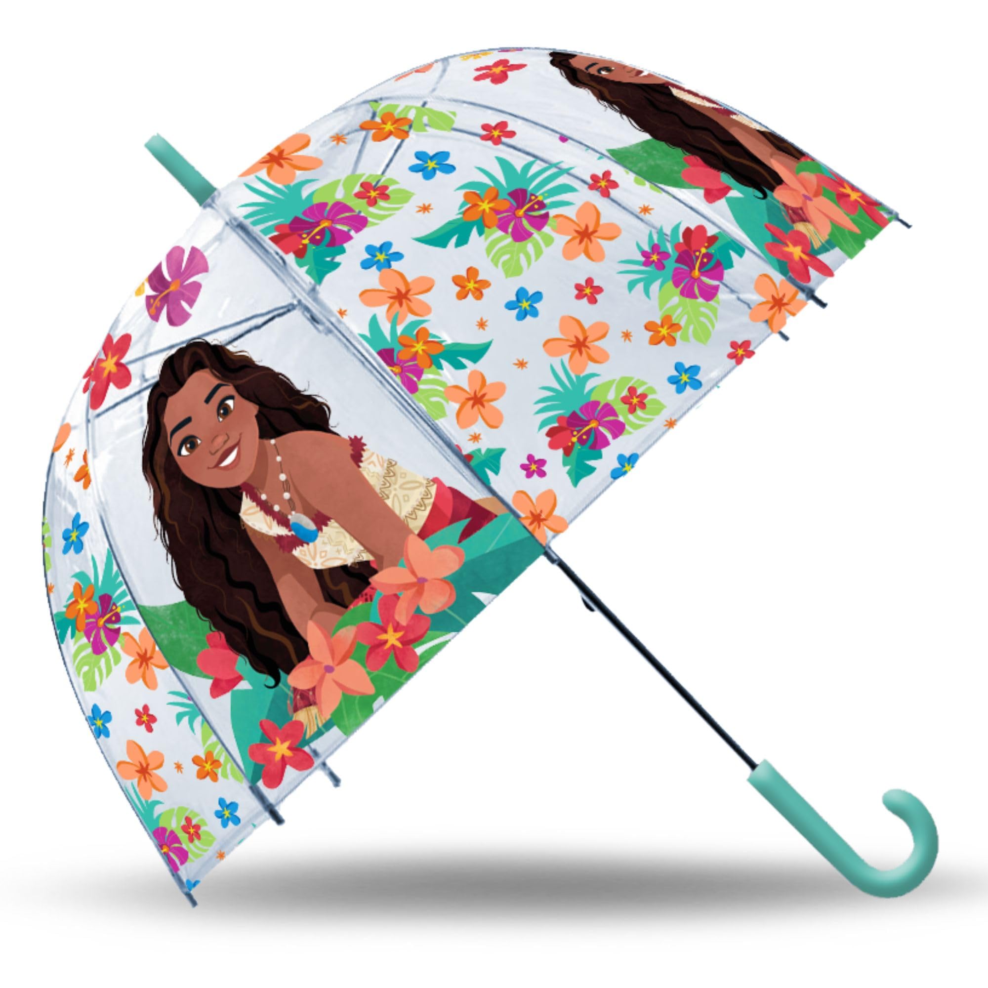 Disney Girls Multicolour Moana Transparent Bell Umbrella 46Cm For Rainy Days
