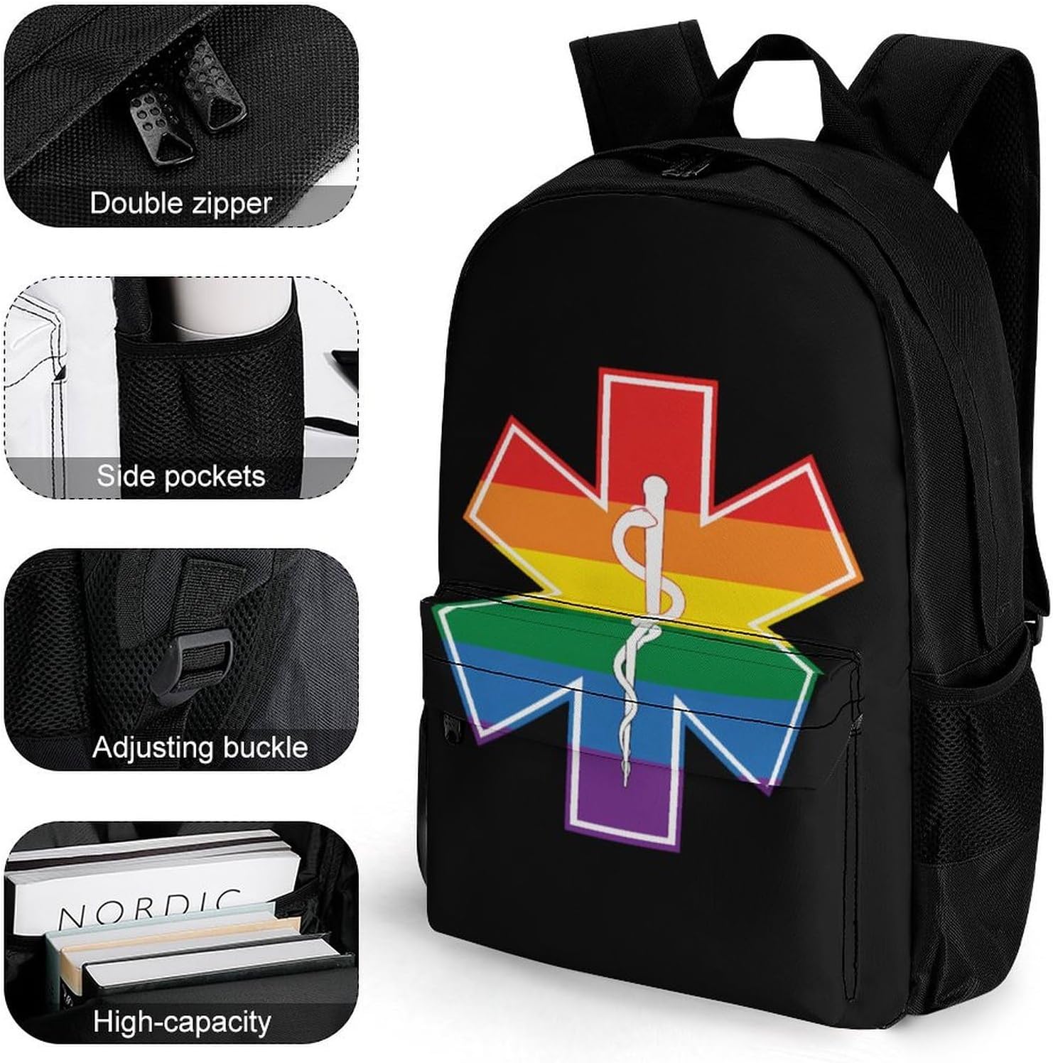 Proud Star Of Life EMS Backpack Lightweight Backpacks Work Bag