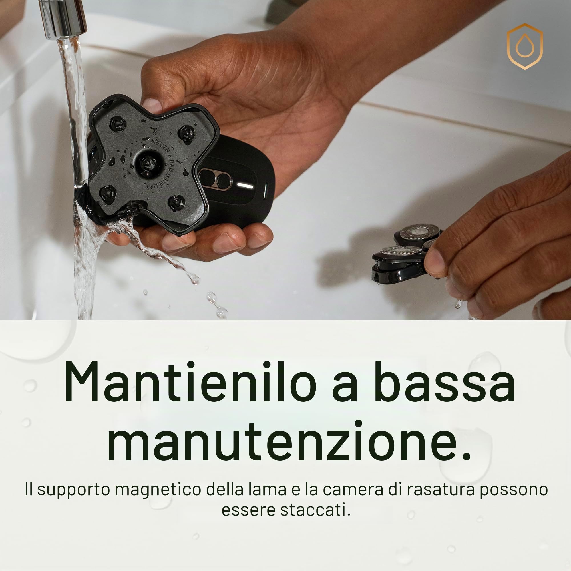 MANSCAPED® The Dome Shaver™ PRO Rasoio per uomini calvi – Design a cinque lame rotanti con tecnologia SkinSafe® e FlexAdjust, impermeabile, USB-C e ricarica wireless compatibile con Travel Lock