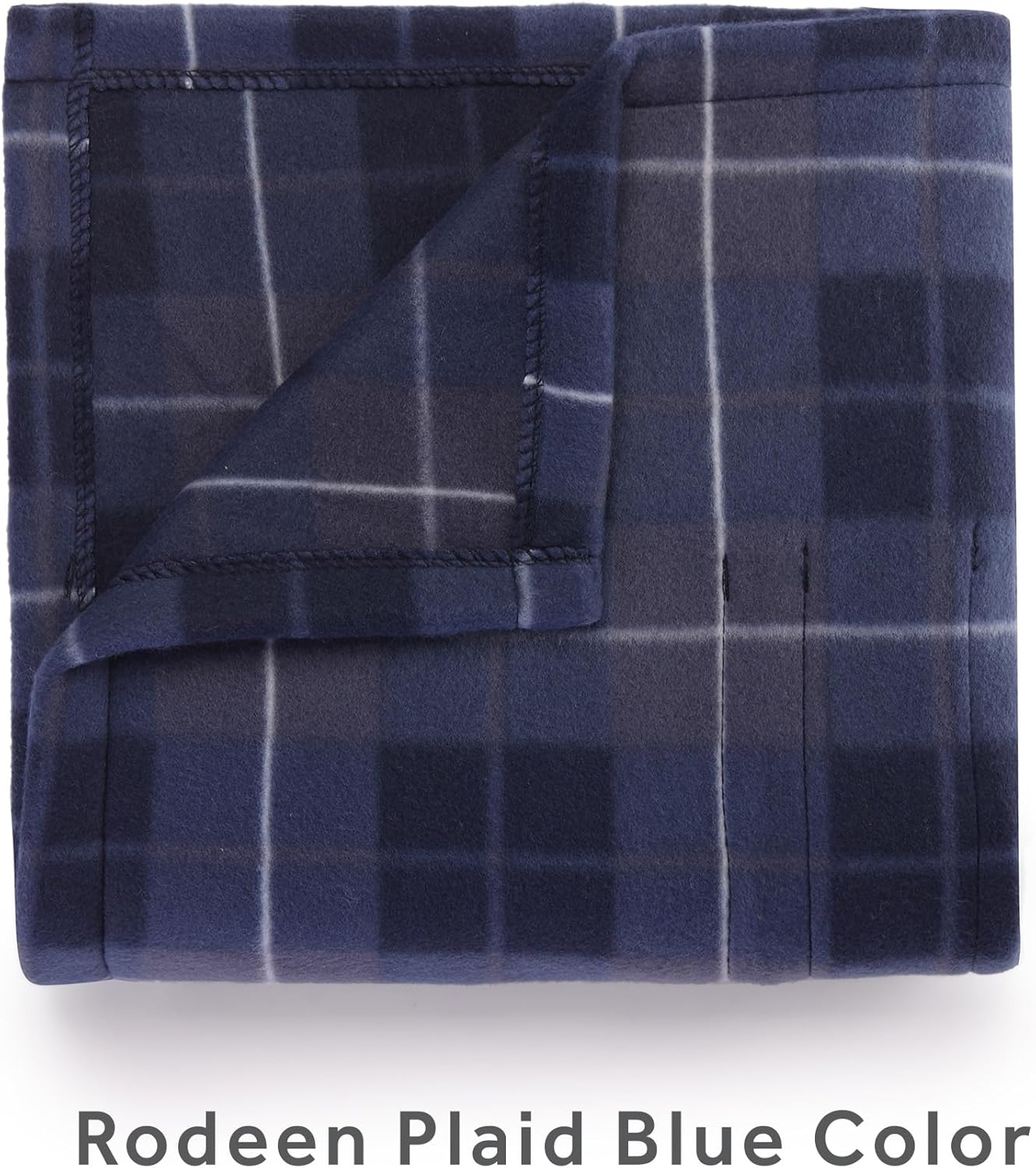 Sunbeam Royal Mink Sherpa Admiral Blue Heated Personal Throw/Blanket & Royal Ultra Rodeen Blue Plaid Heated Personal Throw/Blanket, Cozy-Warm, Adjustable Heat Settings