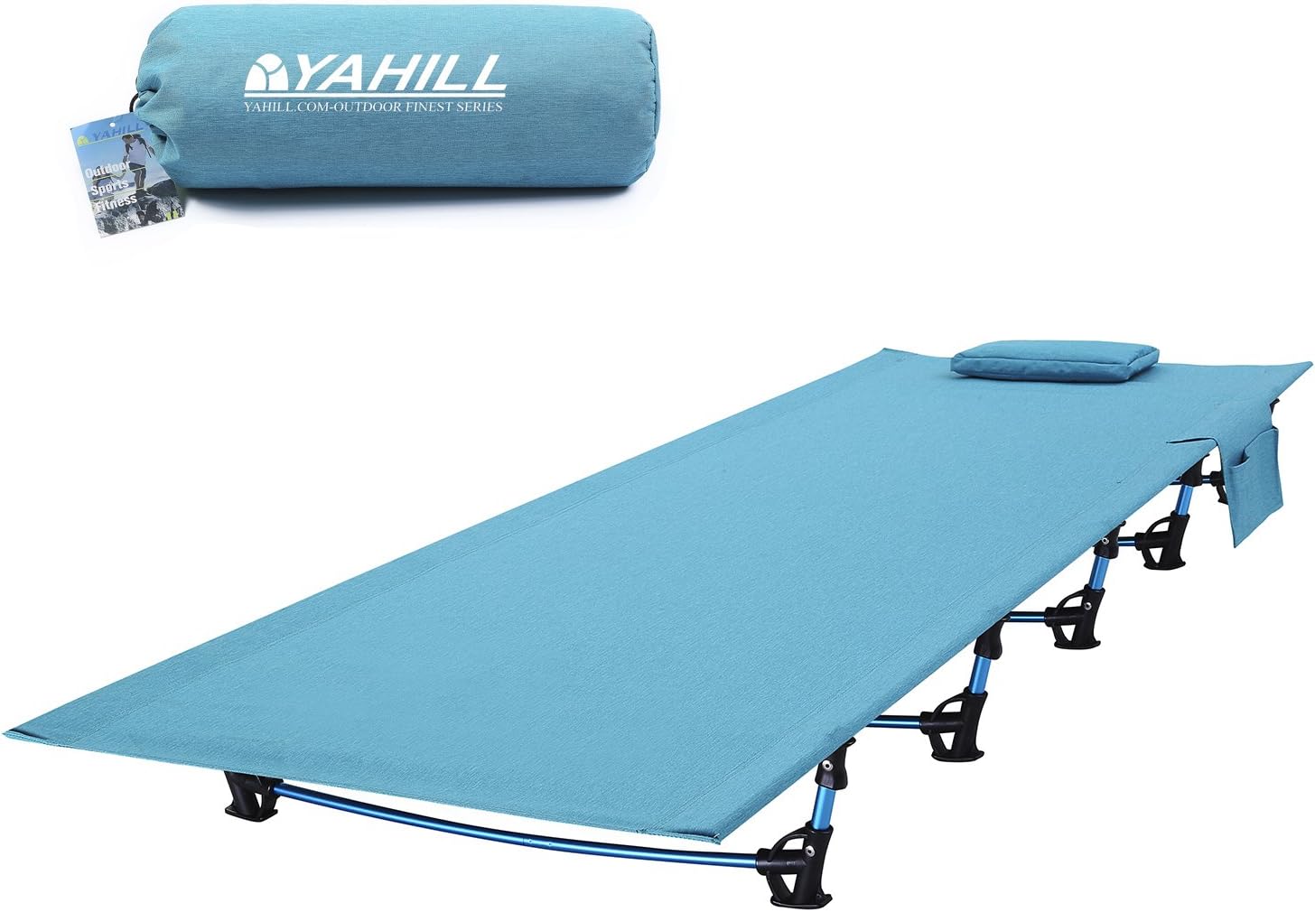 YAHILL Ultralight Folding Camping Cot Sleeping Collapsible Portable Foldable Bed Aluminum Replacements for Tent Backpack, Adults Youth Outdoor Travel Hiking Fishing Hunting
