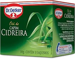Dr. Oetker Chá de Ervas, Sabor Erva-Cidreira, Bebida Quente de Simples Preparo, 10 Sachês