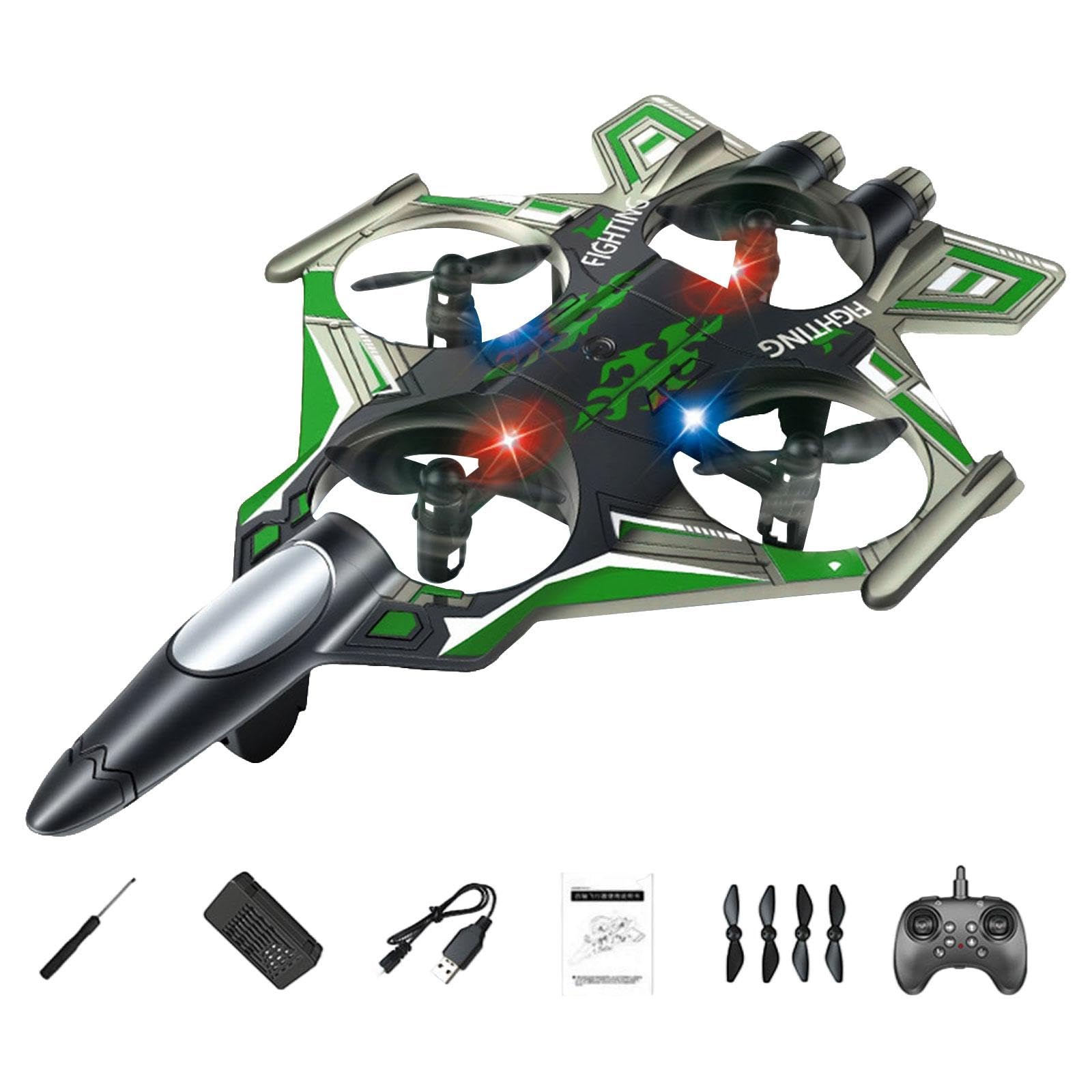 Aereo RC, Modello di Aereo da Caccia telecomandato, per Hobby, per Adulti e Principianti, Verde 1 Batteria