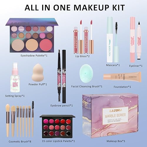 Miniatura 2 de Kit de maquillaje de regalo para niñas, juego de maquillaje para adolescentes, kit completo de maquillaje para principiantes y profesionales, juego