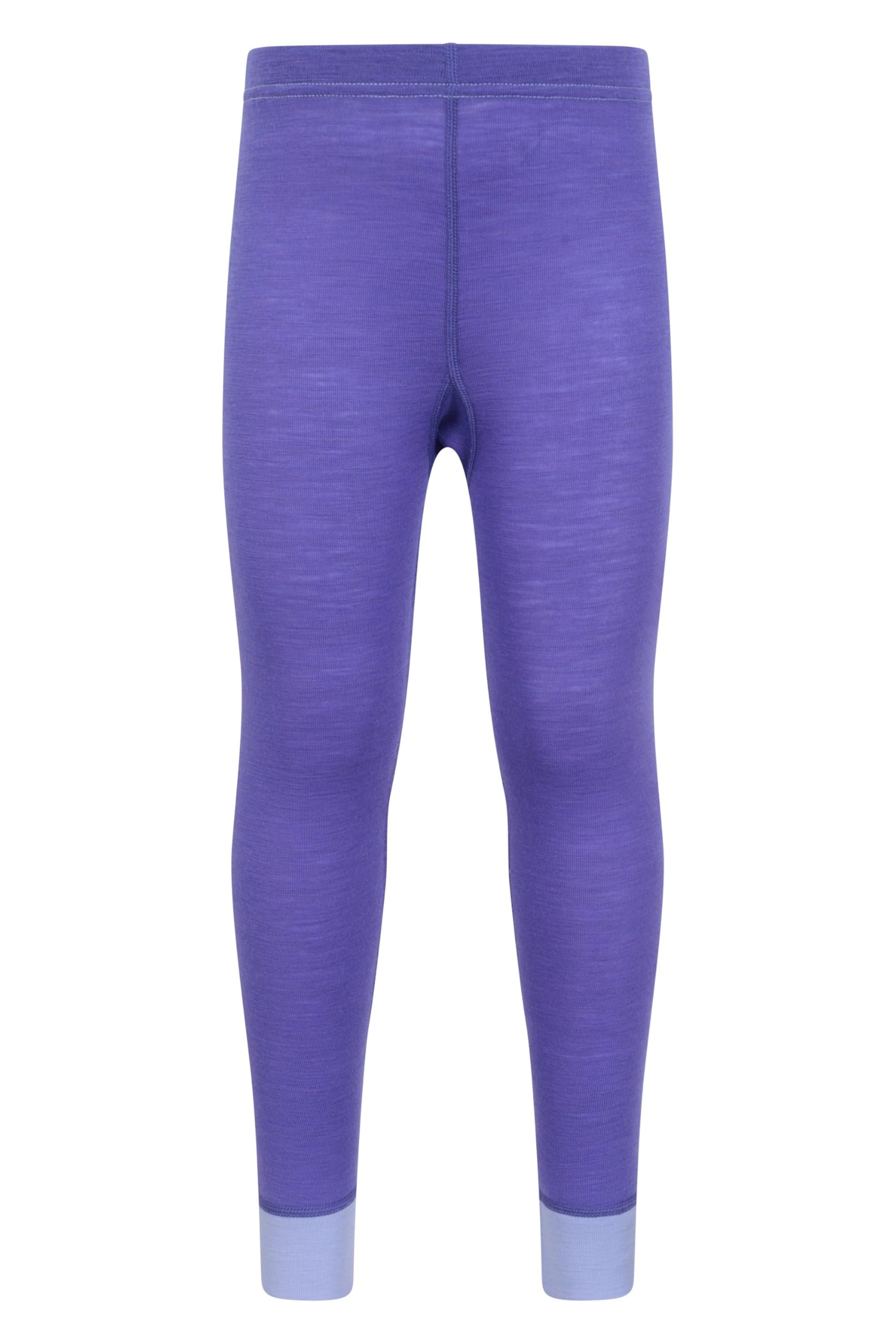 Mountain Warehouse Merino Kids Baselayer Pants Purple Kids Size 3-4 Years
