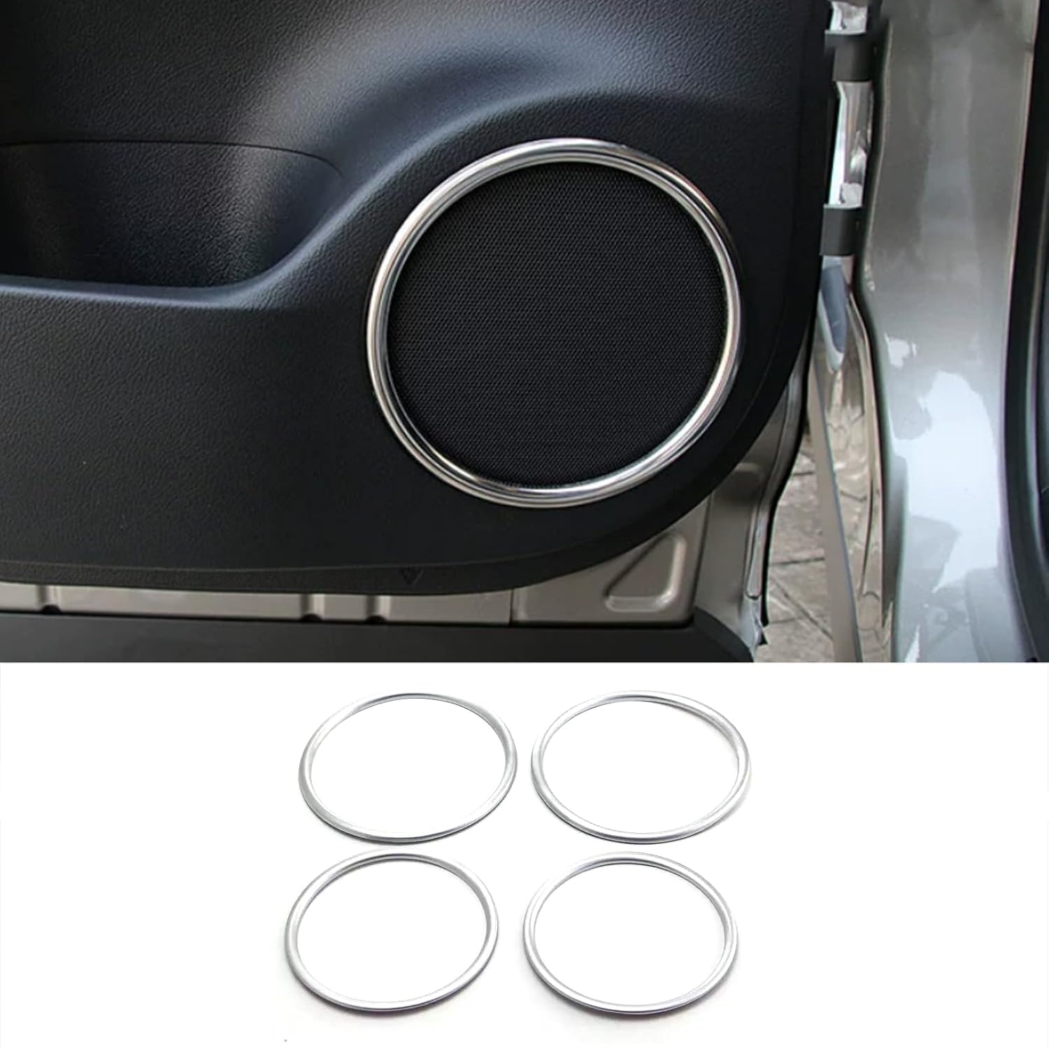 Car Accessories Fit for Lexus RX 2016-2017 Interior Car Styling Door Audio Speaker Trim Cover Frame (Matte Silver) ABS 4 PCS