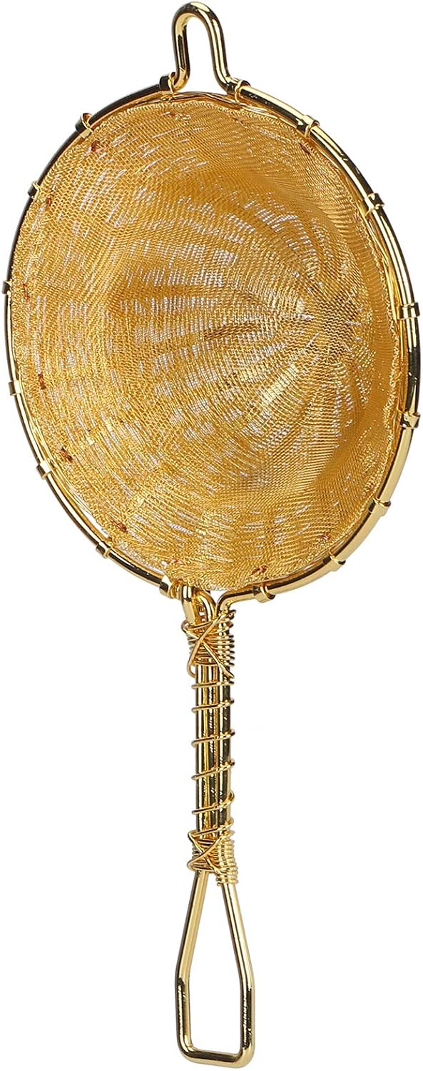 Pure Copper Tea Infuser Strainer, Reusable Loose Leaf Tea Filter, Double - Layer Fine Mesh Design for Home Office Use with Stylish Hand - Woven Hollow Shape