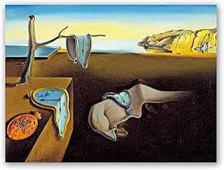 Salvador Dali Wall Art Canvas - Persistence of Memory Poster - Surrealism Prints - Abstract Painting Cool Home Decor for Bedroom Living Room Kitchen Unframed (12×16in/30×40cm)