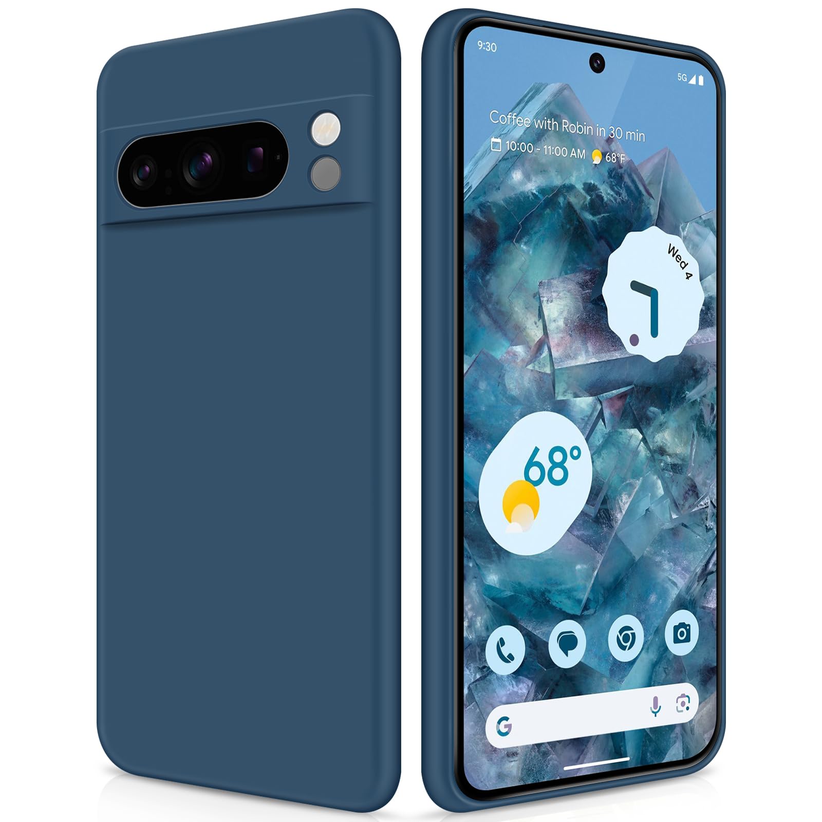 GiiYoon Silicone Case Compatible with Google Pixel 8 Pro, Full Body Silky Soft Touch Phone Case with Camera Protection, Shockproof Cover with