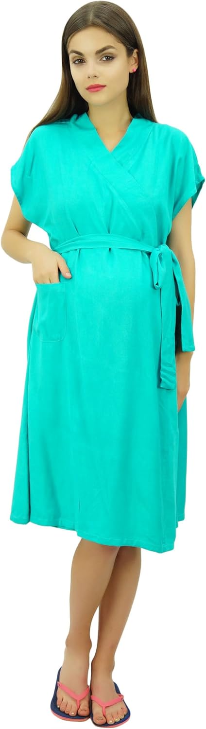 Bimba Maternity Robe Nursing Coverup with Side Shoulder Buttons