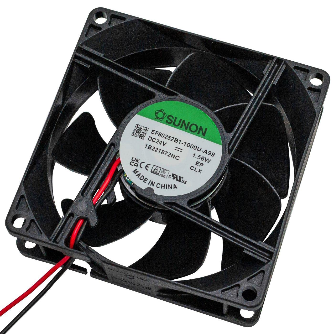 Ventilatore 24V DC 1,8W 80x80x25mm 69,7m³/h 3200U/Min 69,7m³/h Sunon EF80252B11000UA99