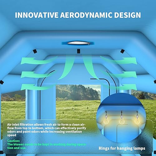 Miniatura 5 de GONFLABLE Cabina de pintura inflable de 13.5 x 8.5 x 8.5 pies, cabina de pulverización inflable con un soplador de 750 W y sistema de filtro de