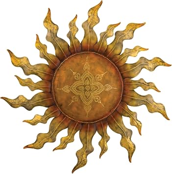 Regal Art & Gift Large Metal Sun Wall Decor, Indoor & Outdoor Sunburst Art