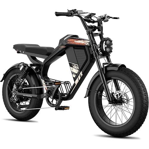 M5/MAX Electric Bike for Adults/Teen,2000W/2500W Peak Motor,37.5/32 MPH, 48V/52V, 20AH-40AH Dual Battery Ebike,80/160 Miles 20" Fat Tire Electric Dirtbike,Electric Moped Motorcycle for Adults