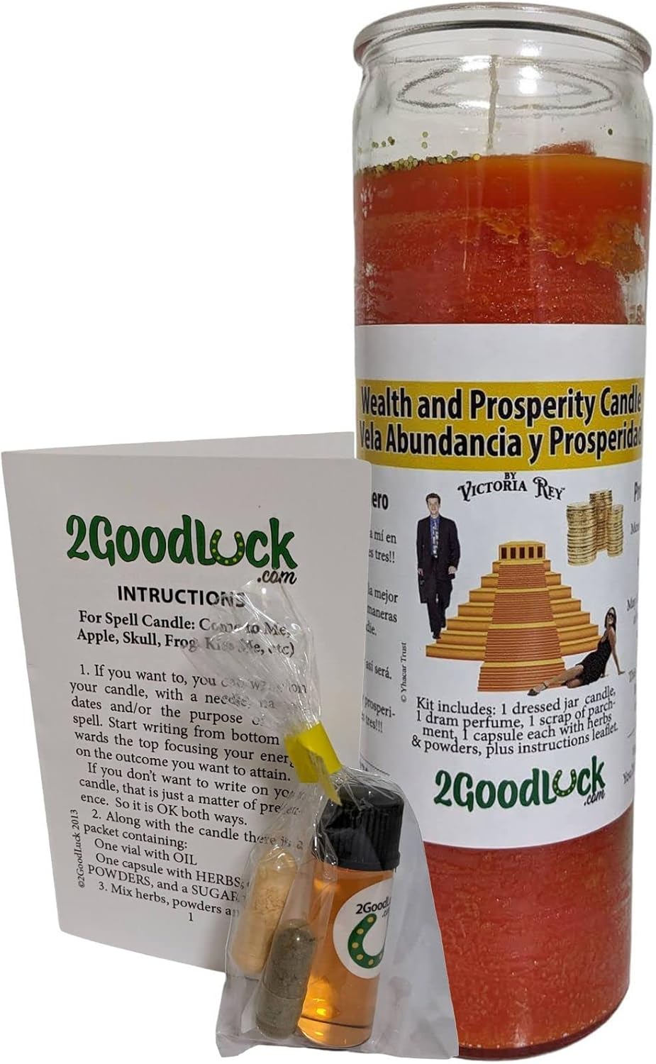 Wealth and Prosperity Dressed Scented Candle - Veladora Preparada Abundancia Y Prosperidad