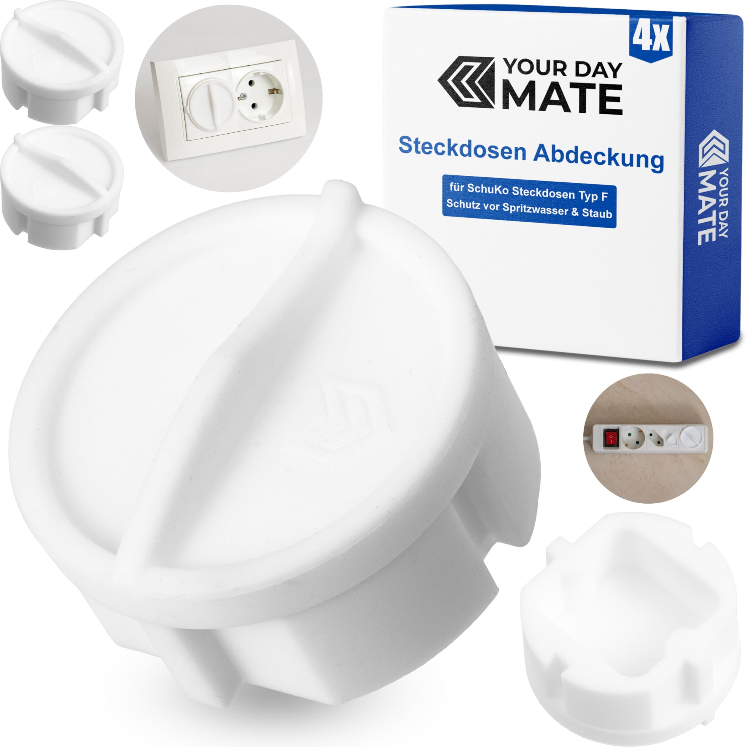 Cache-prise Silicone Cache-prises Mix Set, 8 Pièces, En Blanc, En Silicone, Protection De Pour Prises Type E France