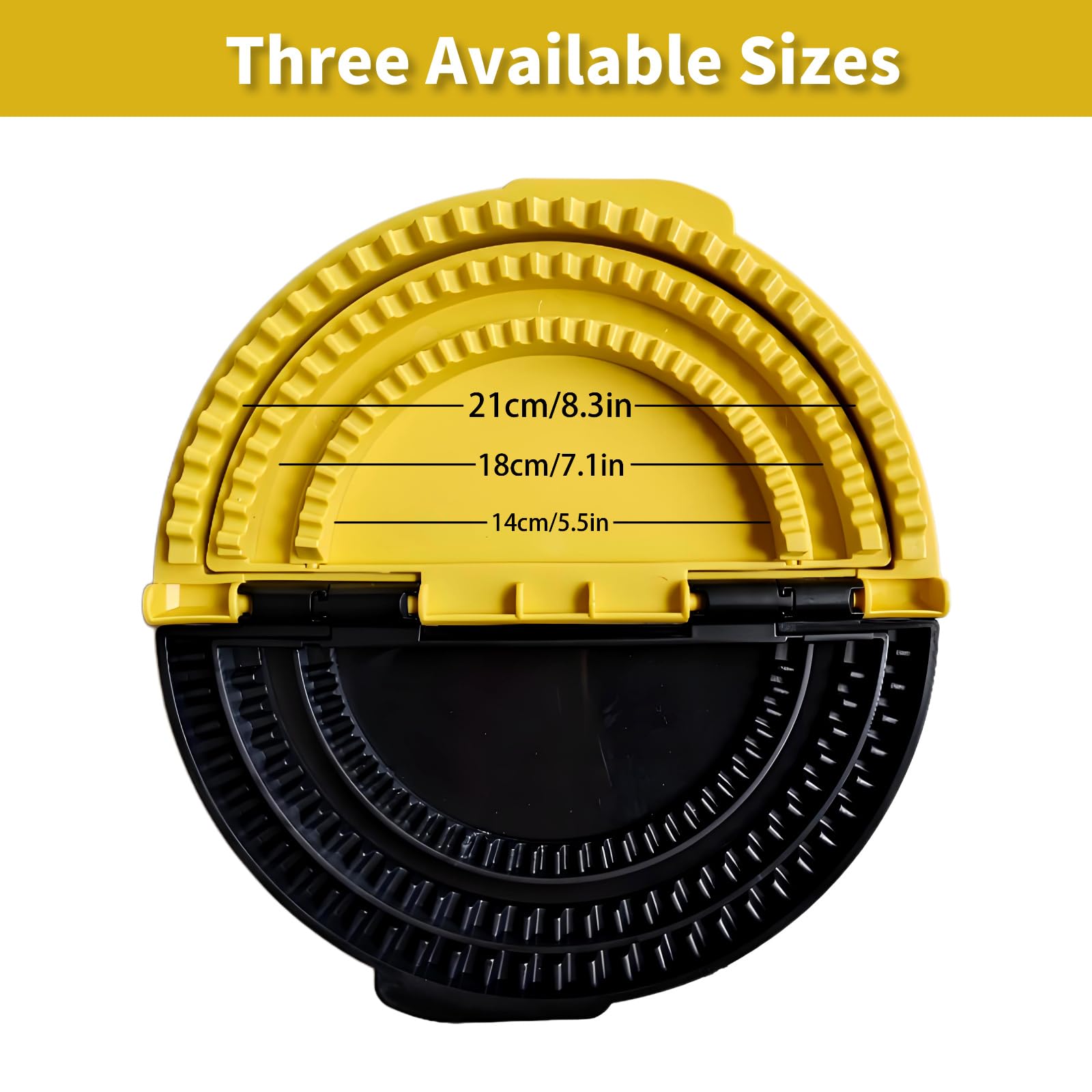 Generic 3 in 1 Tortilla Sealer & Sandwich Crimper Press, Crimper Taco Regolabile per Empanadas, Samosa e Sandwich, Giallo, Nero, Plastica, Moderna