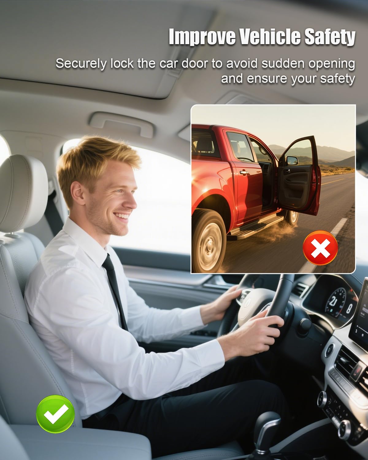 Rear Door Lock Latch Actuator Fit for Ford Ranger 2.3L 2.5L 3.0L 4.0L 1998-2011 Some Models Replace AL5Z-13264A27-B AL5Z-13264A26-B AL5413264B65AE, Left Driver & Right Passenger Side