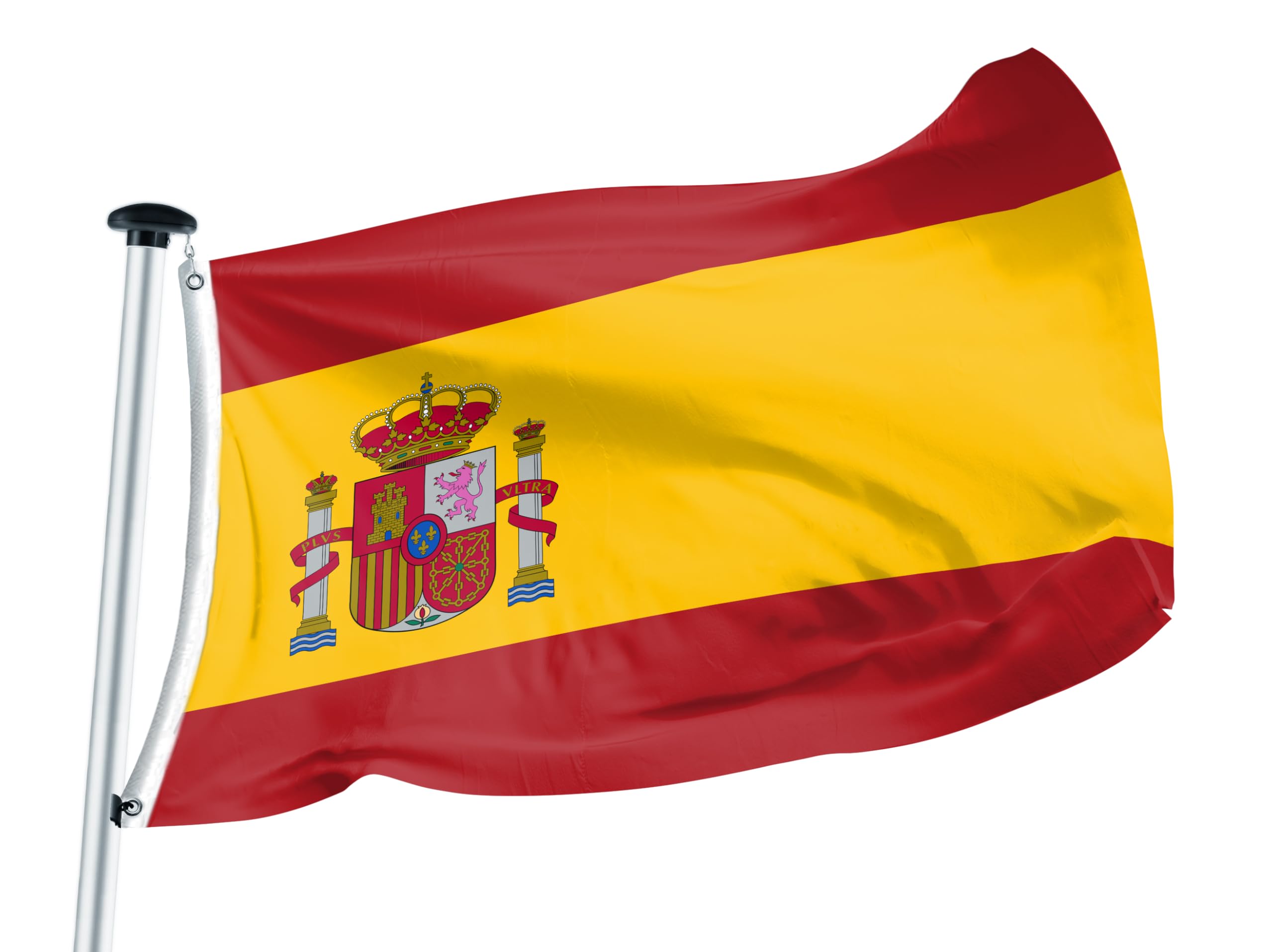 Bandera España, 100 x 150 cm con ojales: tela para banderas navales, 160 g/m²; resistente y apta para todo tipo de condiciones climáticas
