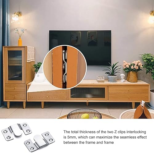 Miniatura 6 de Soporte de montaje empotrado, soportes de montaje en pared para cabecero, 2.205 x 1.181 in, soporte para colgar fotos, conectores de sofá seccional