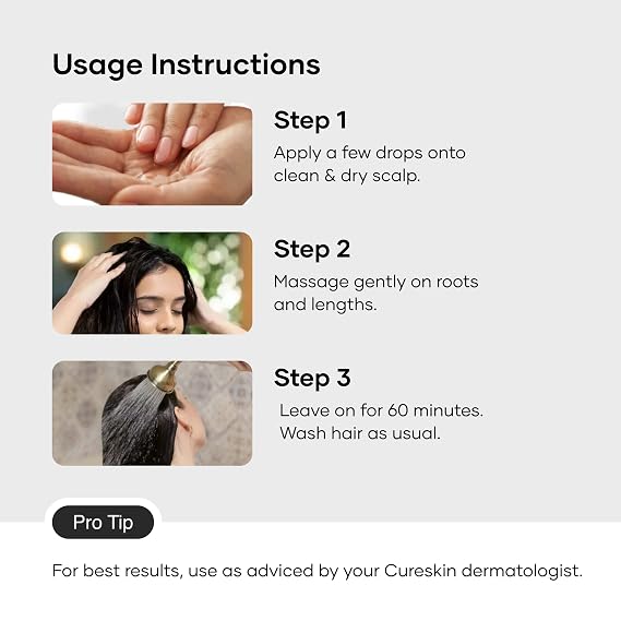 Cureskin Follicular Hair Oil with Coconut, Pracaxi, Buriti & Annatto Oils | Lightweight Scalp & Hair Oil for Dry Hair & Scalp | Nourishes, Softens & Adds Shine | 3.38 fl oz (100 ml)