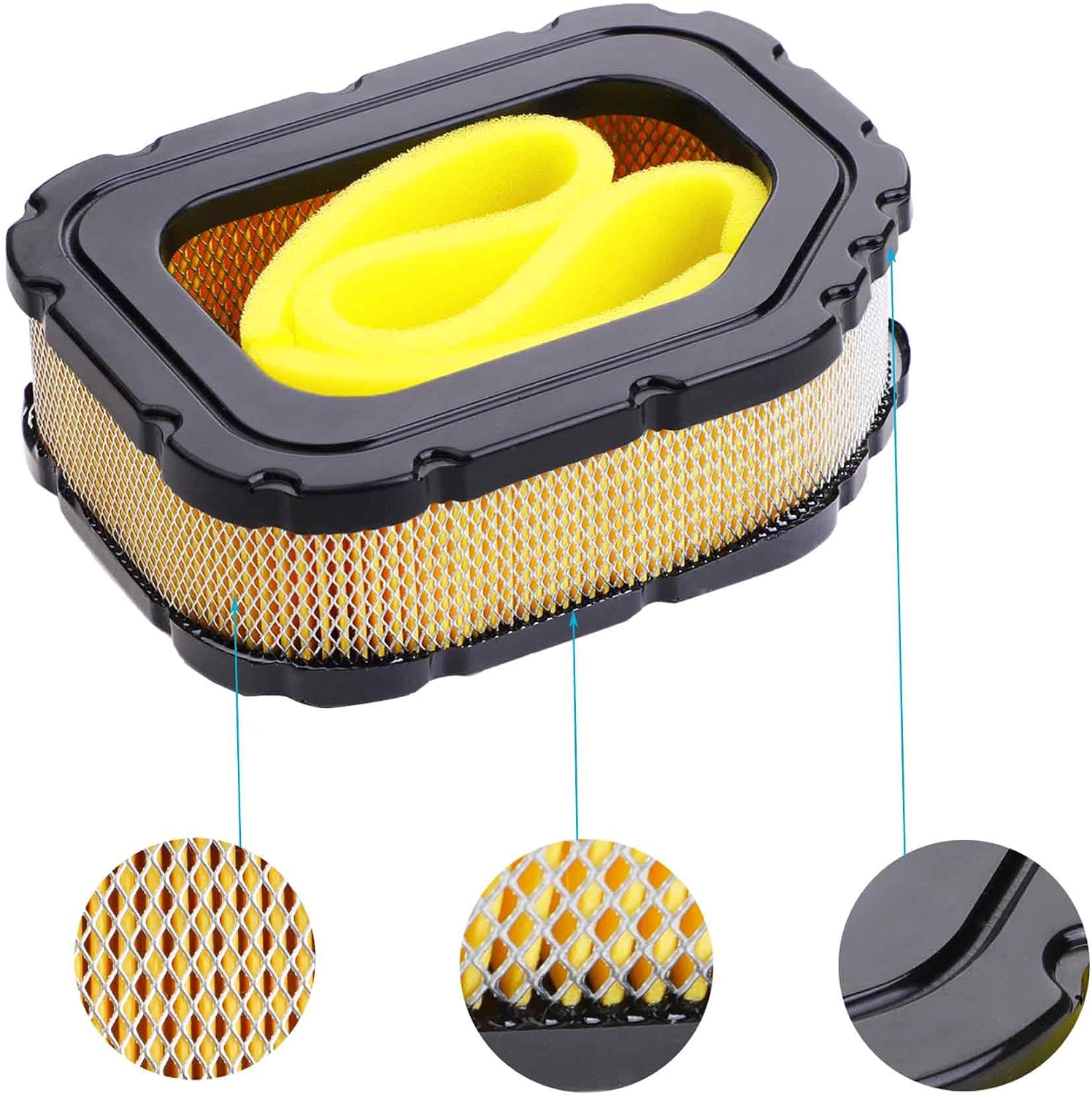 KH-32-083-03-S Air Filter Kit, 3208303 Compatible with Kohler SV710 - SV740 Cub Cadet lt1045 lt1046 lt1050, Replace 32 083 03 32-883-03-S1 3288303S1 3208303S1 Lawn Mower Air Filter image 3