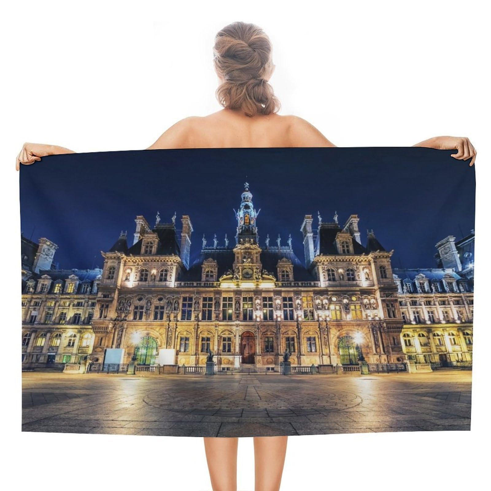 Serviette de plage natation et cardio Paris City Hall légère sport