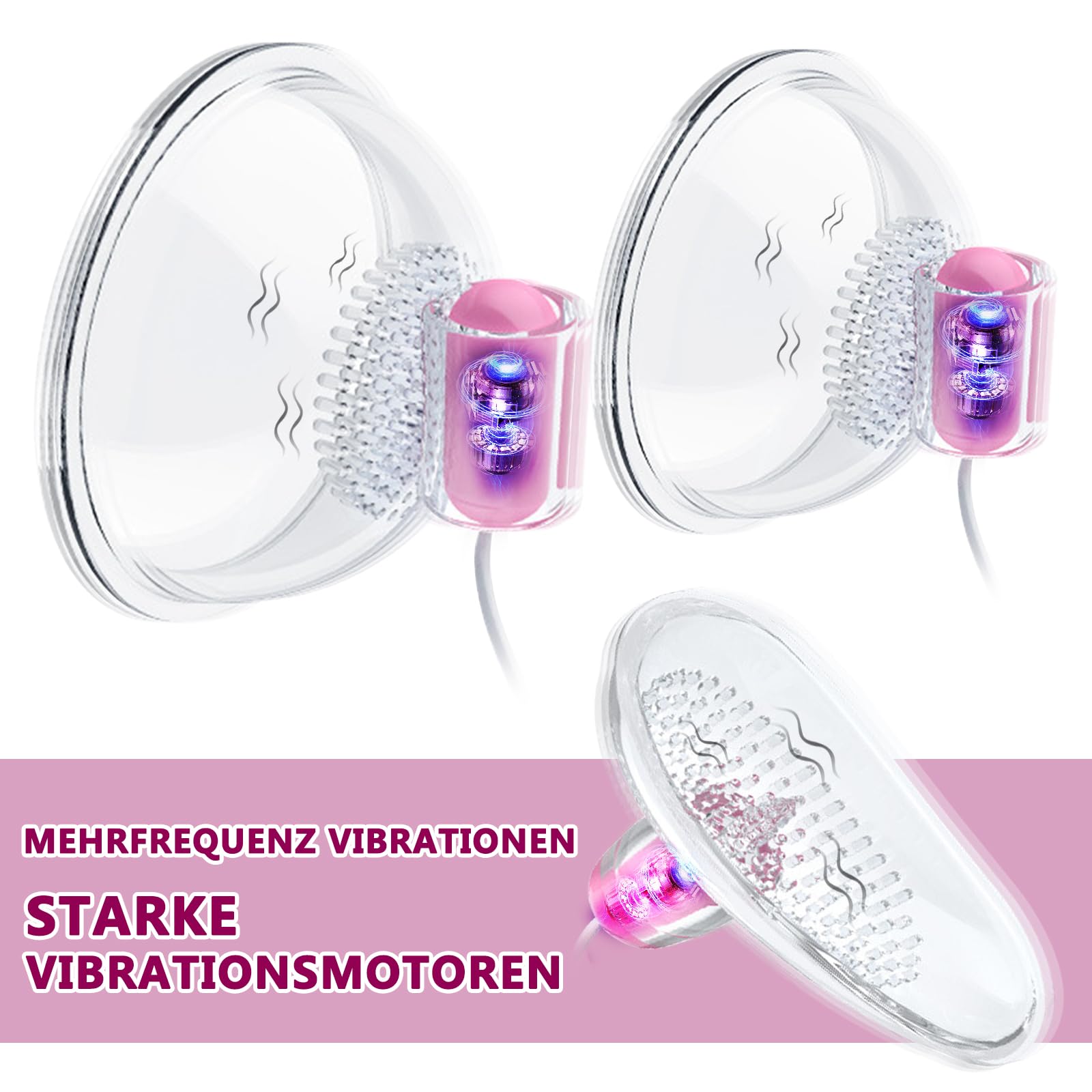 BDSMYEE Vibrateur Pour Mamelons, Masseurs de mamelons et de vagin 2 in 1, Sex toys Vagin Clitoris Ventouse, 10 modes de vibration, Ventouse de mamelon