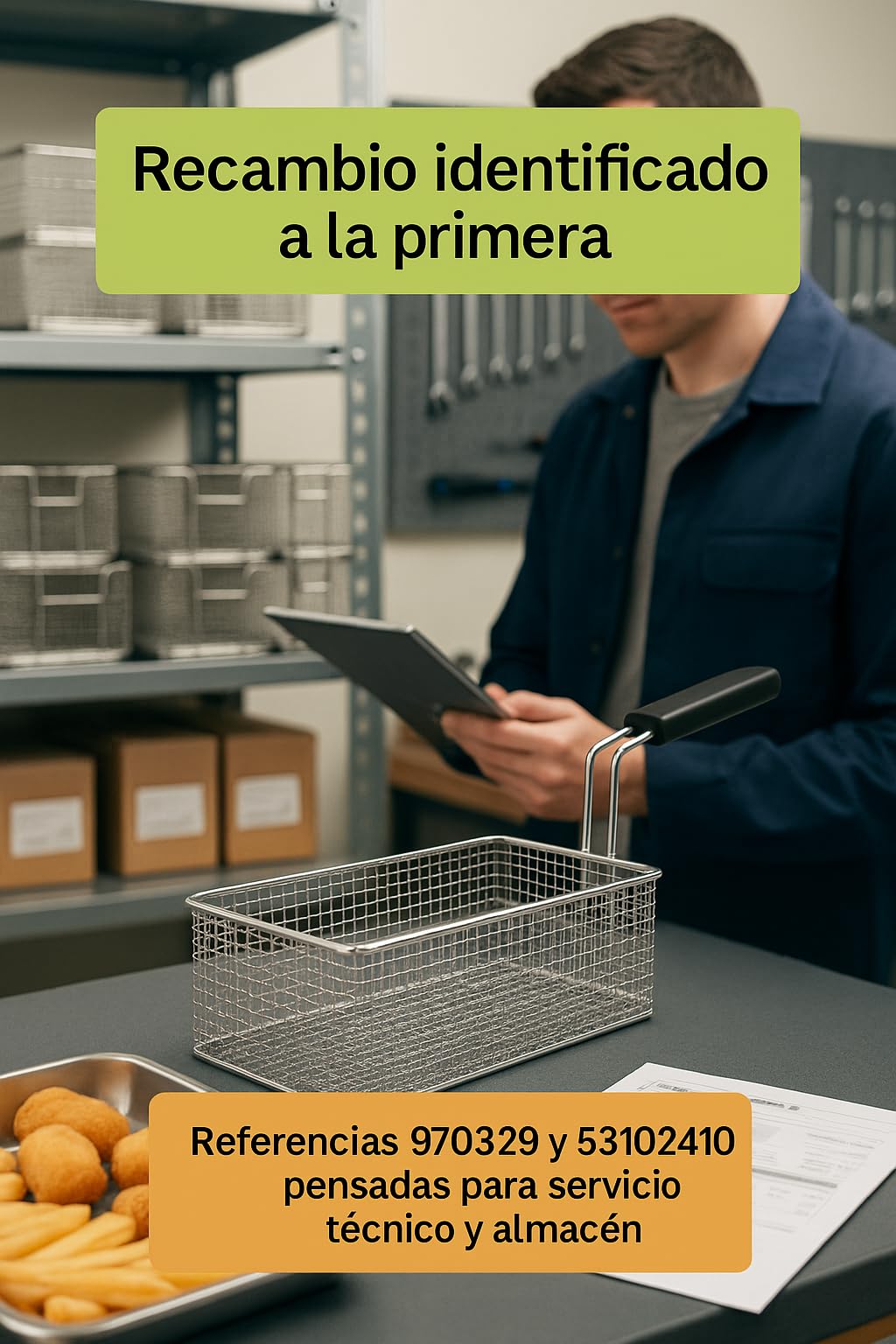 CubetasGastronorm ® Cesta Freidora 200x305x100mm Acero Cromado Profesional Repuesto Hosteleria Compatible Con Lotus FQ F13 FG FMG Gas Electrica Cocina Industrial Uso Intensivo Repara Casa Maquina