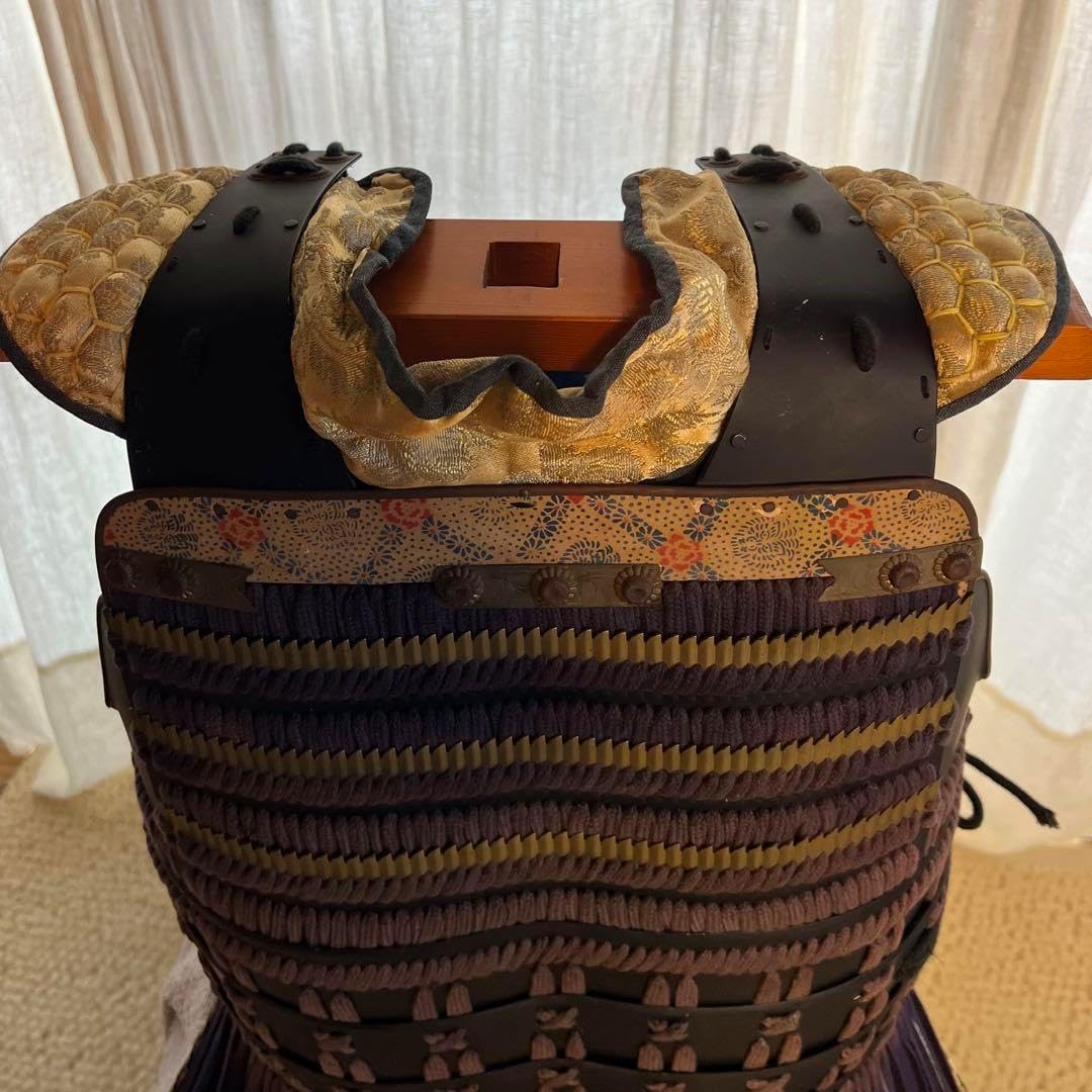 希少 同様•美品 日本甲冑 等身大 ◎黒胴鎧◎ 【掛紫